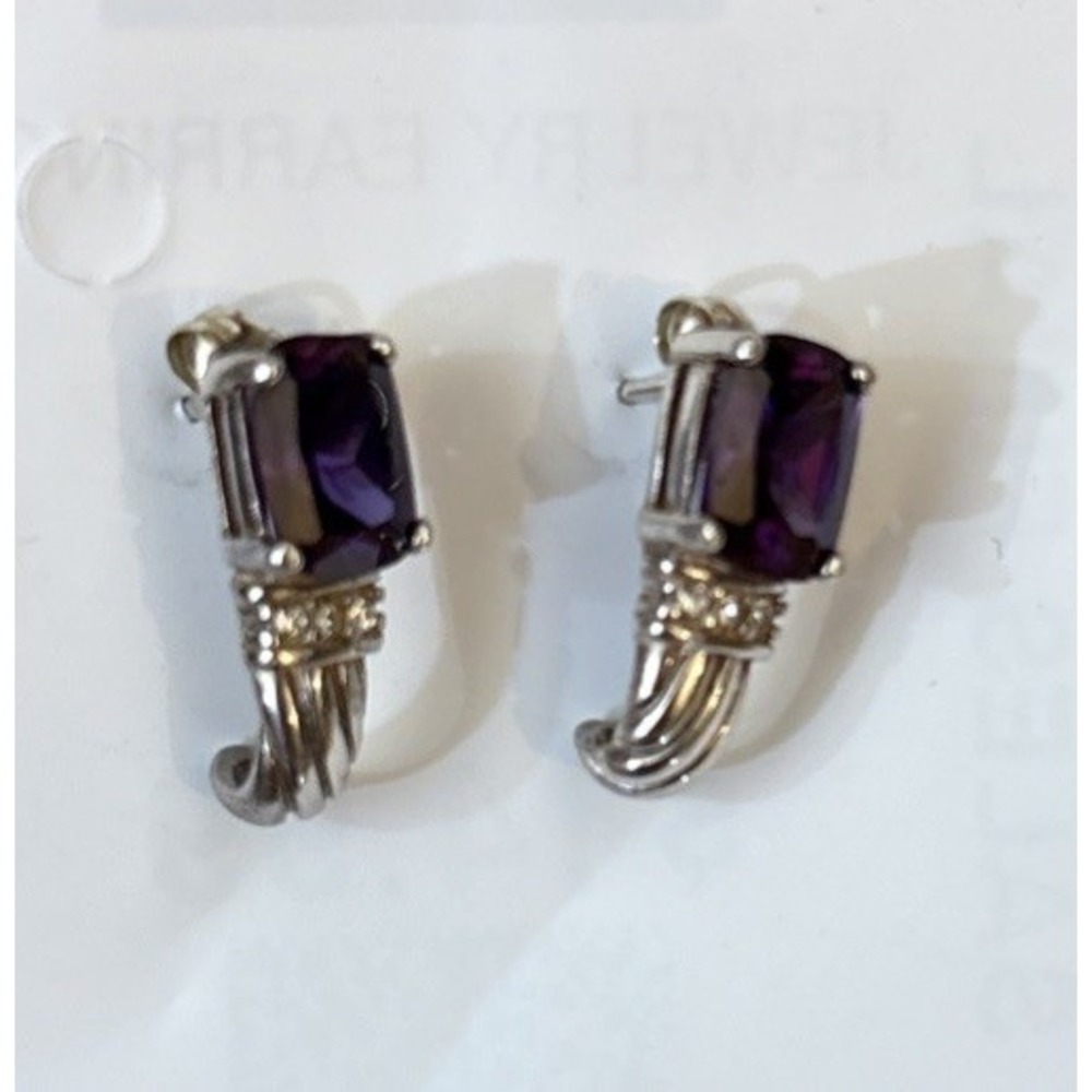 Amethyst Earrings Sterling Silver 925 Avon